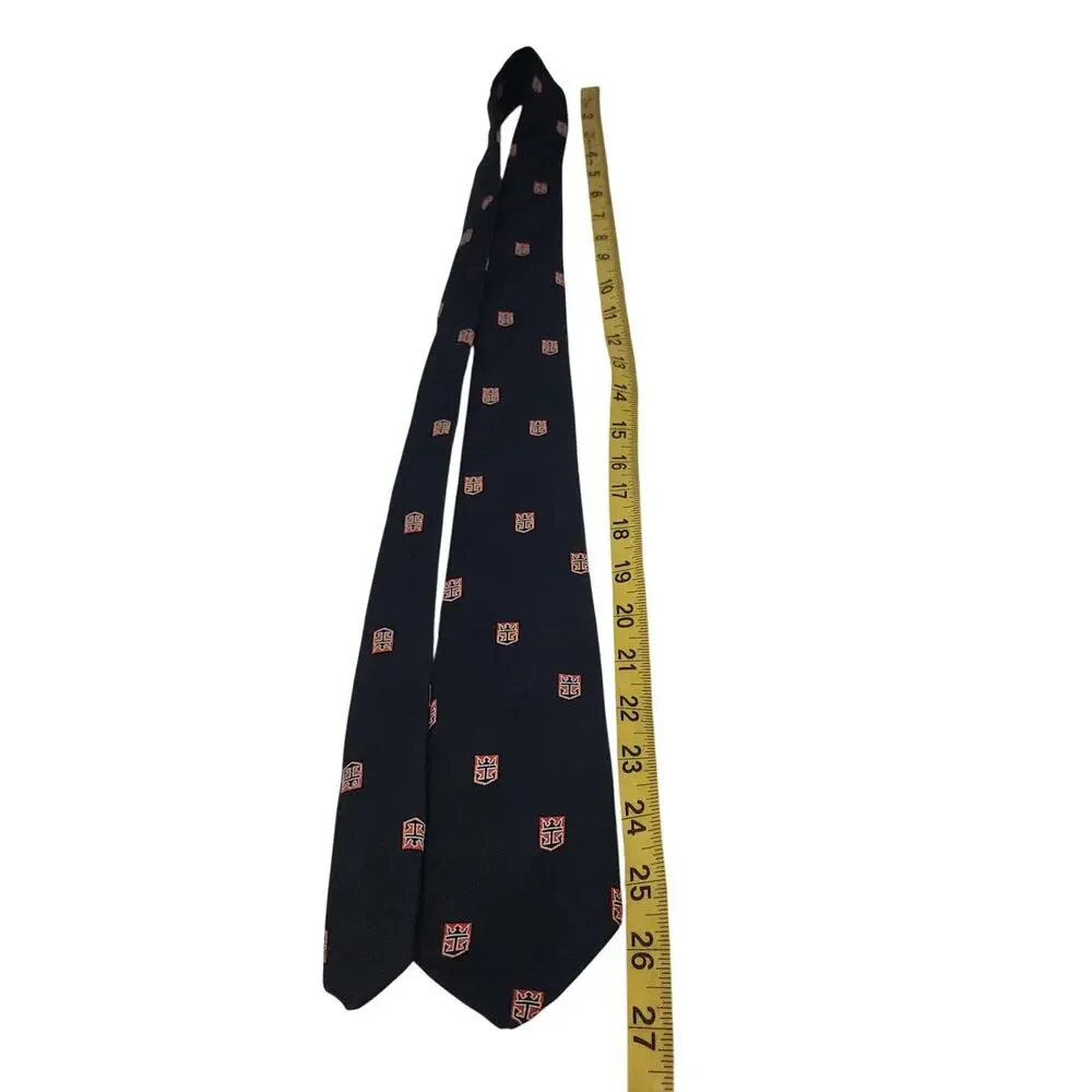 Reis Of New Haven Tie Mens Blue Logo Geometric Classic Necktie One Size